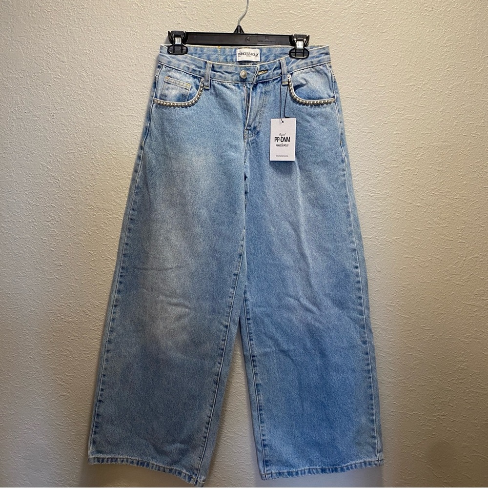 Princess Polly Sky Blue Flare Jeans. Womens size 0. NWT